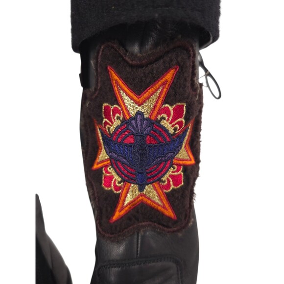 Yohji Yamamoto Pour Homme Embroidered Wool Cuff Boots US 11 EU 44 Black $1850 main image 7